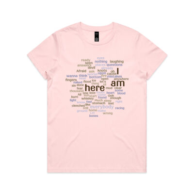 I am here word cloud - Womens Maple Tee Thumbnail