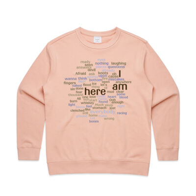I am here word cloud - Womens Premium Crew Thumbnail