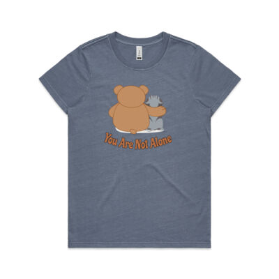 You Are Not Alone Bear & Dog - Womens Faded Tee Thumbnail